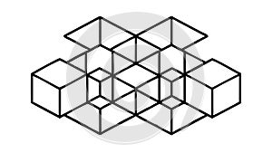 Isometric Cubes Geometric Abstract 3D Form, vector design Generative AI