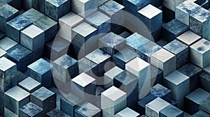 Isometric Cubes: A Three-Dimensional Pattern of Interlocking Cubes, Creating a Dynamic Geometric Visual Effect