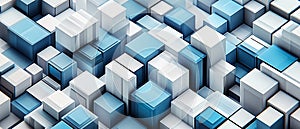 Isometric Cubes: A Three-Dimensional Pattern of Interlocking Cubes, Creating a Dynamic Geometric Visual Effect