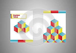 Isometric cubes vector business brochure ,e-book cover template