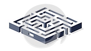 Isometric 3D Maze Puzzle Design, vector design Generative AI