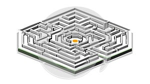 Isometric 3D Square Maze Labyrinth Challenge Vector, vector design Generative AI
