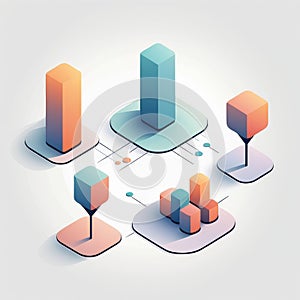 isometric 3d vector data analysis, analytics, data, statistics, statistics. concept of business data.
