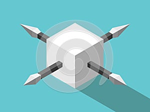 Isometric dangerous spiked cube photo