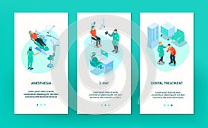 Isometric dantist vertical banners