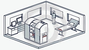 Isometric Data Center Room, Server Rack Technology Vector, vector design Generative AI