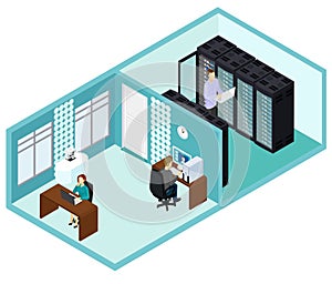 Isometric Data Center Template