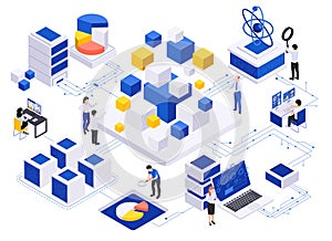 Isometric Data Cubes Flowchart
