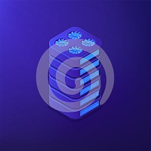 Isometric data storage concept.