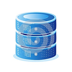 Isometric Data Storage Server Hosting Platform Infrastructure Stacked