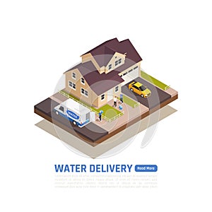 Isometric Delivery Water Background