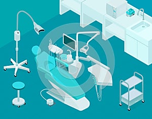 Isometric Dental Office Illustration