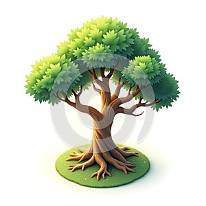 An isometric depiction of healing tree icon