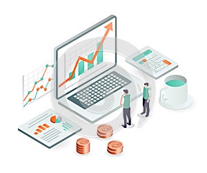 Isometric design data analysis of business development and earnings