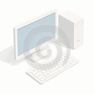 Isometric Desktop Computer Setup vector