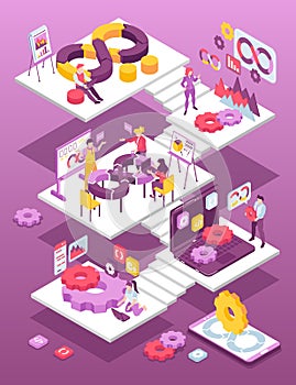 Isometric Devops Illustration