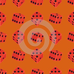 Isometric dice number lucky game fortune casino seamless pattern variants loss gamble cube vector illustration.