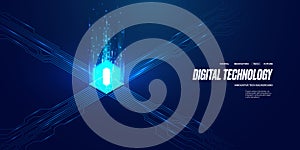 Isometric digital CPU processor with abstract light flow elements