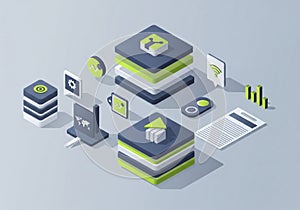 Isometric Digital Network Servers and Data Flow Elements