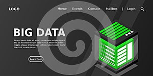Isometric Digital Technology Web Banner. BIG DATA Machine Learning Algorithms