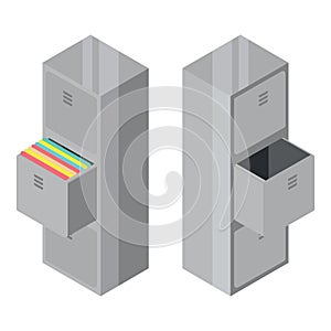 Isometric drawer. Vector illustration decorative design