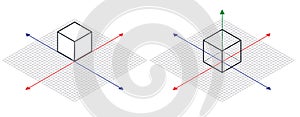 Isometric drawing a thirty degreesangle is applied to its sides. The cube opposite. Isometric Grid vector