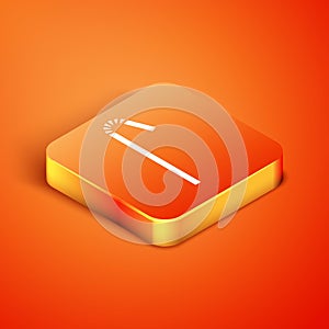 Isometric Drinking plastic straw icon isolated on orange background. Vector Illustration