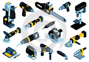 Isometric Electric Tools Set