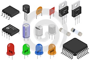 Isometric Electronic components