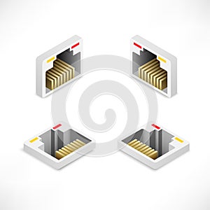 Isometric Ethernet port set