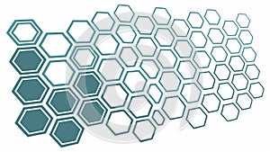 Isometric Fading Hexagonal Pattern, Depth and Gradient, vector design Generative AI
