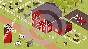 Isometric farm landscape