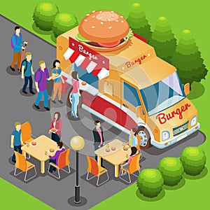 Isometric Fast Food Truck Concept