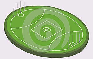 Isometric field for Australian football, isolated image