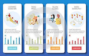 Isometric Financial Downfall Banners