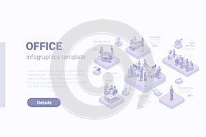 Isometric Flat 3D People Office workers Infographics vector concept