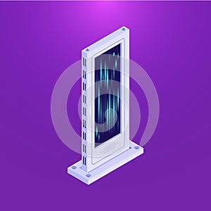 Isometric flat database server tower