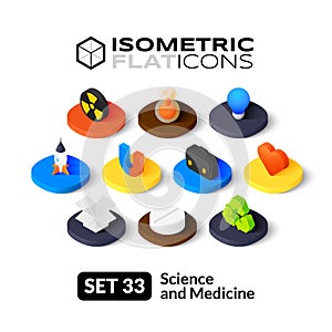 Isometric flat icons set 33
