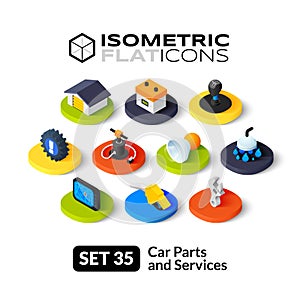 Isometric flat icons set 35