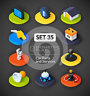 Isometric flat icons set 35