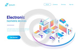 Isometric Flat ultraviolet: laptop computer monito