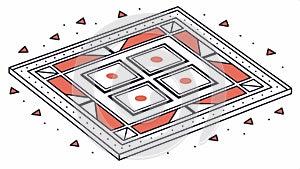 Isometric floor tiles pattern, decorative and geometric design vector design Generative AI