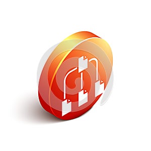 Isometric Folder tree icon isolated on white background. Computer network file folder organization structure flowchart