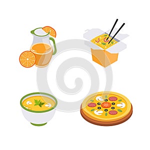 Isometric food icons