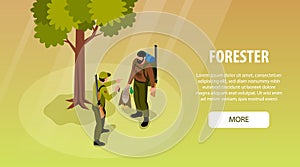 Isometric Forester Horizontal Banner