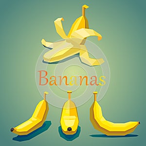 Isometric fruit bananas