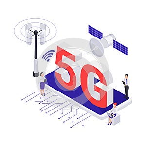 Isometric 5G Internet Icon photo