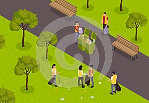 Isometric Garbage Recycling Composition