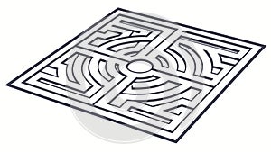 Isometric Garden Maze Puzzle Vector, vector design Generative AI
