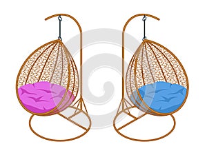 Isometric garden swing set. Place for outdoor recreation isolated on white background.